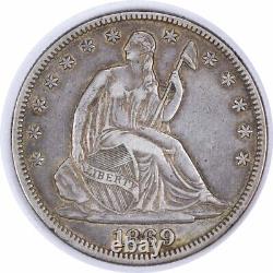 1869 Demi-Dollar assis de la Liberté Choix EF non certifié #1034