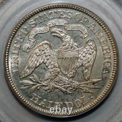 1869 La Moitié Liberté Assis Dollar Pcgs Ms61 Ogh