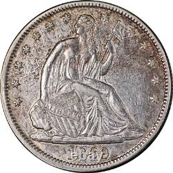 1869-P Demi-dollar assis Belle AU Belle attrait visuel Frappe forte