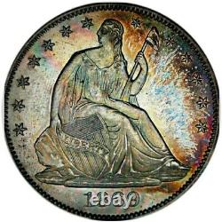 1869 Pf62 Assis Liberté Demi-dollar Preuve / Rainbow Tonning