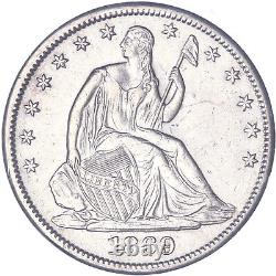 1869 S Seated Liberty Half Dollar 90% Argent Sur L'ua Non Circulée Voir Pics O595