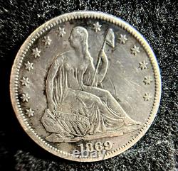 1869 Seated Liberty Demi-dollar