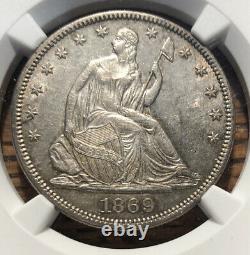 1869 Seated Liberty Demi-dollar Ngc Au 58