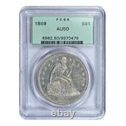 1869 Sièges Liberty Dollar Pcgs Au50