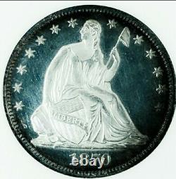 1870 Pr64 Seated Liberty Half Dollar. Date Dure / Preuve Avec Incroyable Cameo