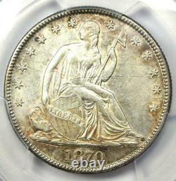 1870 Seated Liberty Half Dollar 50c Certifié Pcgs Au Détails Rare Coin