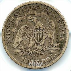 1870-cc Liberty Seated Silver Half Dollar, Pcgs F-12, CC Date Clé, Pop=16 Pièces