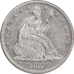 1871 Liberty Assise Demi-dollar 50c, Pièce Brute Non Graduée, Détails Xf