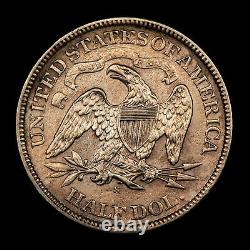 1871-S 50c Demi-dollar assis en argent Liberté avec un bel aspect des yeux AU+ Dets SKU-H2963