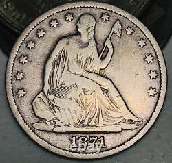 1871 S Demi-dollar de Liberté assise 50C Non évalué Choix 90% Argent Pièce de monnaie US CC20788