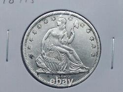 1871 S Seated Liberty Argent Demi-dollar Au++