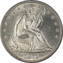 1871 Seated Liberty Demi-dollar Détails Non Circulés Ngc 90% Argent 50c Us Coin