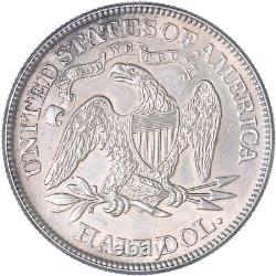 1871 Seated Liberty Half Dollar 90% Argent Au+ Slider Voir Les Pics N156