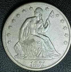 1871 Seated Liberty Half Dollar In Xf++/ Au État Rare Date Dans Toutes Les Classes