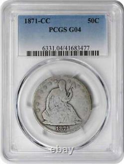 1871-cc Liberty Assis Argent Demi-dollar G04 Pcgs
