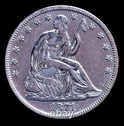 1871-s Demi-dollar à l'effigie de la Liberté assise ! En condition exquise