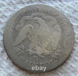 1872-CC Demi-dollar en argent 'Seated Liberty' Rare Date Clé de la Monnaie de Carson City Nettoyé