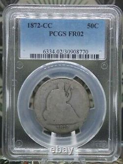 1872 CC Seated Liberty Half Dollar 50c Pcgs Fr02 East Coast Coin & Collectable