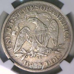 1872-cc Assis Liberté Demi-dollar Ngc Vf-25 Gentil