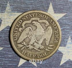 1872-cc Siège Liberty Argent Demi-dollar Pièce Collector Livraison Gratuite