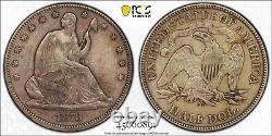 1873-CC 50C PCGS VF35 Demi-dollar en argent Liberty Assis sans flèches 060891