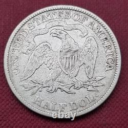 1873 Demi-dollar assis Liberty 50c Meilleure qualité VF + Pas de flèches #48826