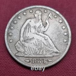 1873 Liberté Assise Demi-dollar 50c Meilleure Qualité Vf Xf #46818