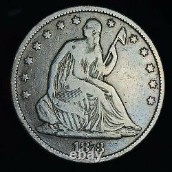 1873 Seated Liberty Demi-dollar 50c No Flèches Choix 90% Argent Us Pièce Cc12440