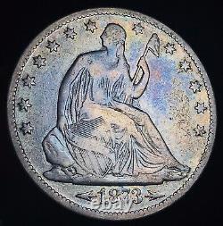 1873 Seated Liberty Half Dollar 50c Arrows Non Classé 90% Argent Us Coin Cc15871