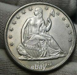 1873 Seated Liberty Half Dollar Pas De Flèches