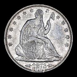 1873-p Seated Liberty Demi-dollar? Au Presque Unc Détails? 50c Flèches? Confiance
