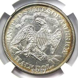 1874 Arrows Seated Liberty Half Dollar 50c Rainbow Tone Coin Ngc Au Détails