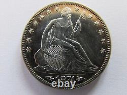1874 Arrows Siège Liberty Argent Demi-dollar Philadelphia Monnaie 50 Cents Pièce