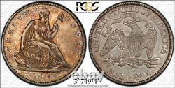 1874 CC 50c Liberty Assis Demi-dollar Pcgs Au 50 À Propos De Clé Non Circulée