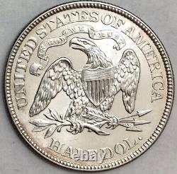 1874-P Demi-dollar à l'effigie de la Liberté assise, avec flèches, détails AU/BU