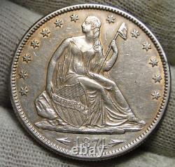 1874 Seated Liberty Demi-dollar 50c (1716)