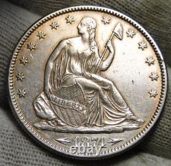 1874 Seated Liberty Demi-dollar 50c (1716)