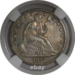 1875 50c Seated Liberty Demi-dollar Argent Ngc Vf30 Pièce Très Fine Circulée