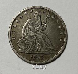 1875-CC Demi-dollar à l'effigie de la Liberté assise, Choix Original VF++