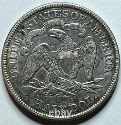 1875 Demi-dollar à l'effigie de la Liberté assise en excellent état 50C Belle qualité AU