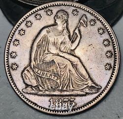 1875 Demi-dollar assis Liberté 50C Haut Grade CHOIX 90% Argent Pièce de monnaie américaine CC20293