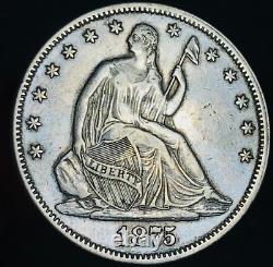 1875 Demi-dollar assis Liberté 50C Haut Grade CHOIX 90% Argent Pièce de monnaie américaine CC20293