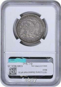 1875 Liberty Assis Argent Demi-dollar Vf35 Ngc