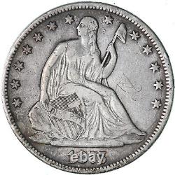 1875 (P) Demi-dollar Liberty assis en argent à 90% Rayures fines Voir les photos G230