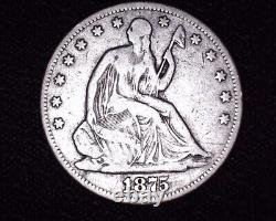 1875 P Seated Liberty Half Dollar Nice Détails Pas De Flèches V-4 Reprise # H038