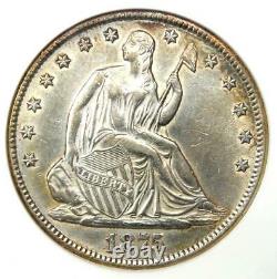1875-cc Seated Liberty Half Dollar 50c Pièce Certifiée Anacs Au Détails Rare