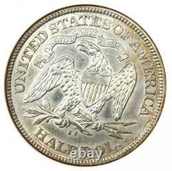 1875-cc Seated Liberty Half Dollar 50c Pièce Certifiée Anacs Au Détails Rare