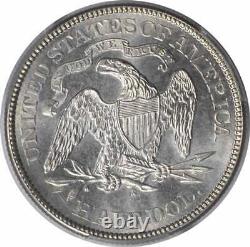 1875-s Liberty Seated Argent Demi-dollar Ms65 Pcgs