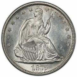 1875-s Seated Liberty Half Dollar Pcgs Ms61 Blast White Avec Luster! Pq