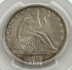 1876 50c Seated Liberty Coin Pcgs Genuine Cleaned Au Detail